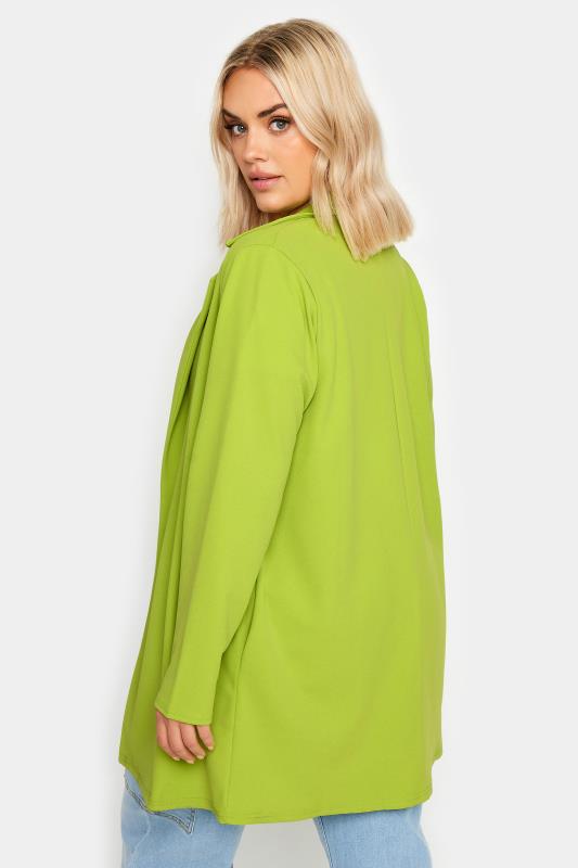 YOURS Curve Plus Size Green Scuba Blazer | Yours Clothing 3