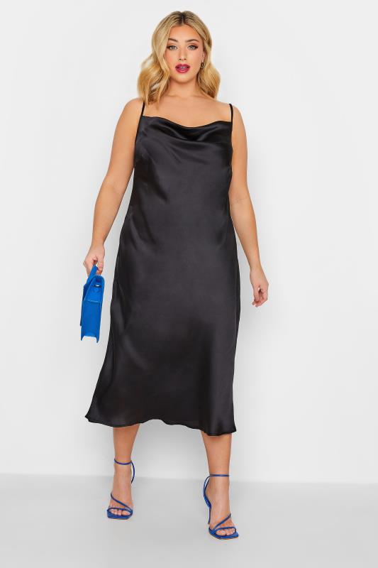 LIMITED COLLECTION Plus Size Black Cowl Neck Dress | Yours Clothing  2