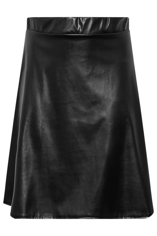YOURS LONDON Plus Size Black Faux Leather Skirt | Yours Clothing  4