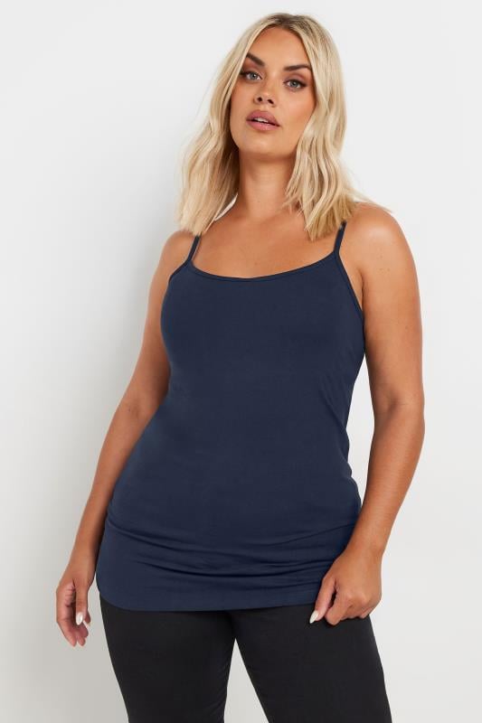 Jersey Tops Tallas Grandes YOURS Curve Navy Blue Cami Top