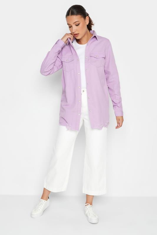 LTS Tall Women's Lilac Purple Distressed Twill Shirt | Long Tall Sally 2