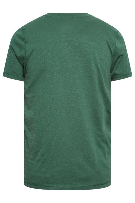 BadRhino Big & Tall Pine Green Y Neck Slub T-Shirt | BadRhino 4
