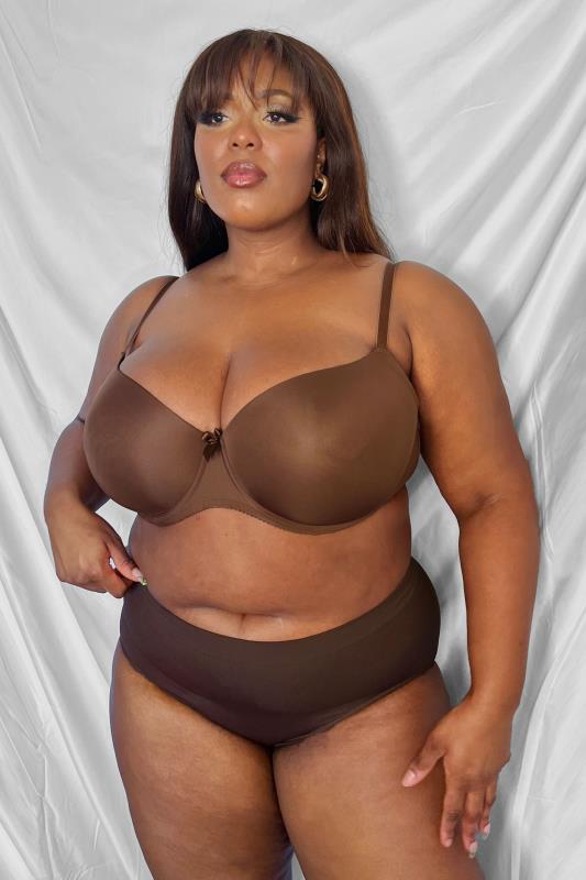 Plus Size  YOURS Cocoa Brown Moulded Underwired T-Shirt Bra