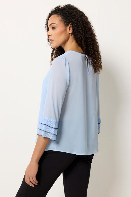 M&Co Blue Frill Sleeve Blouse | M&Co 2