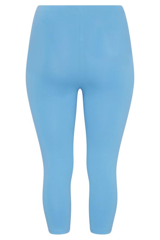 YOURS FOR GOOD Curve Blue Cropped Leggings 5