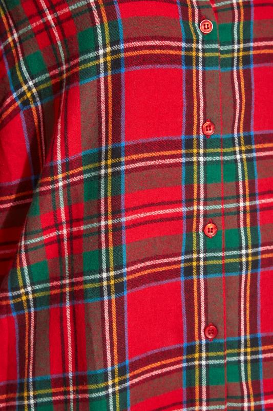 LTS Tall Red Check Brushed Shirt 5