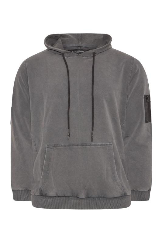 RELIGION Big & Tall Charcoal Grey Recruit Hoodie 3