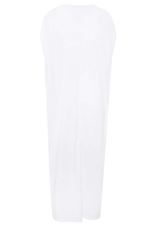 YOURS Curve Plus Size White Double Layered Midi Dress | Yours Clothing  8