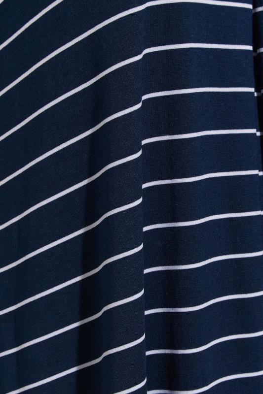 Curve Blue Stripe Sleeveless Pleat Detail Vest Top 5