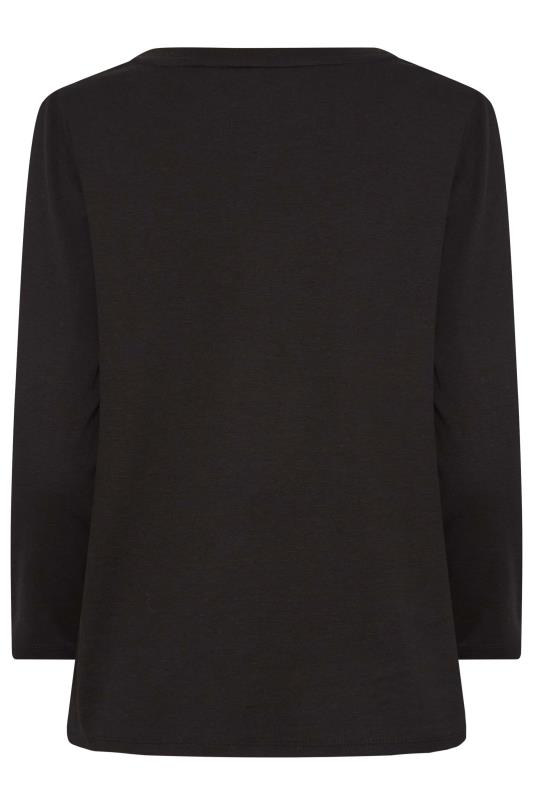 M&Co Black Long Sleeve Cotton Blend Top | M&Co  7
