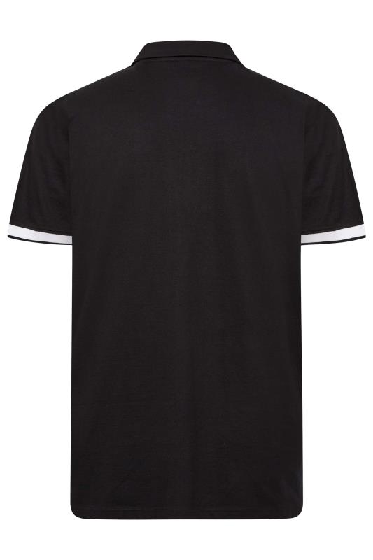 BadRhino Mens Big & Tall Black Jersey Zip Polo Shirt | BadRhino 4