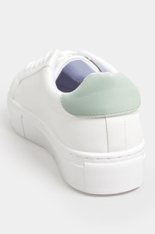 LIMITED COLLECTION Plus Size White & Mint Green Stripe Trainers In Wide EEE Fit | Yours Clothing  5