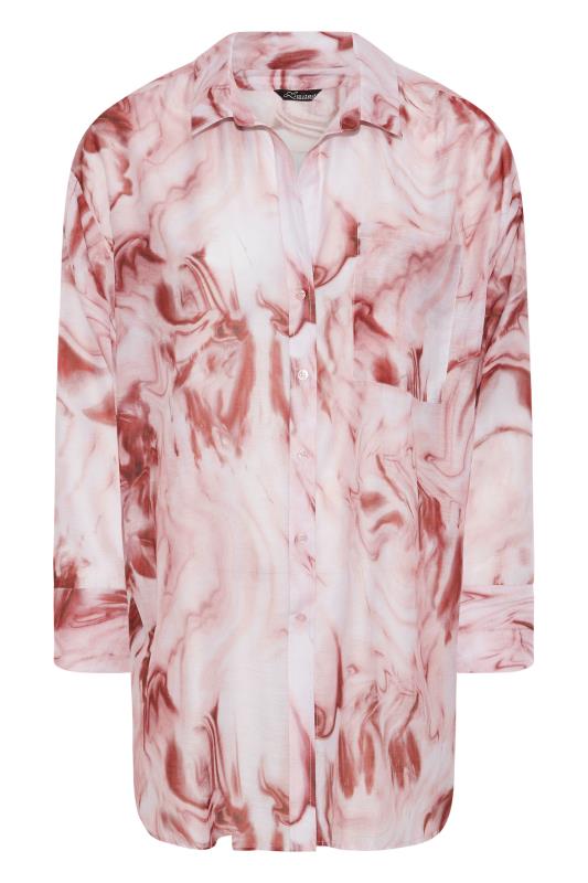 LIMITED COLLECTION Curve Pink Marble Print Oversized Shirt_F.jpg