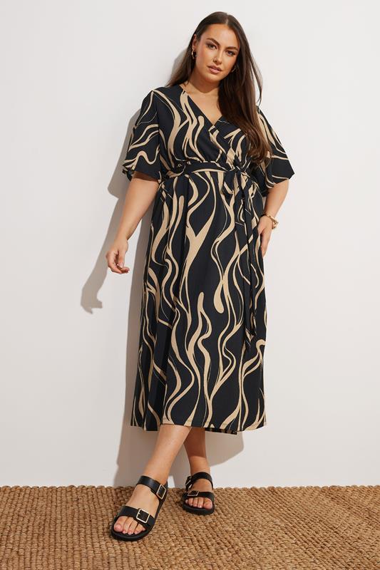 LUXE Plus Size Black Embellished Wrap Maxi Dress Yours Clothing LUXE Plus Size Black Embellished Wrap Maxi Dress Yours Clothing