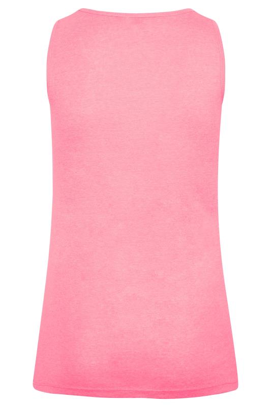 Plus Size Pink Ribbed Jersey Vest Top | Yours Clothing  7