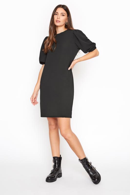 LTS Black Puff Sleeve Tunic Dress | Long Tall Sally