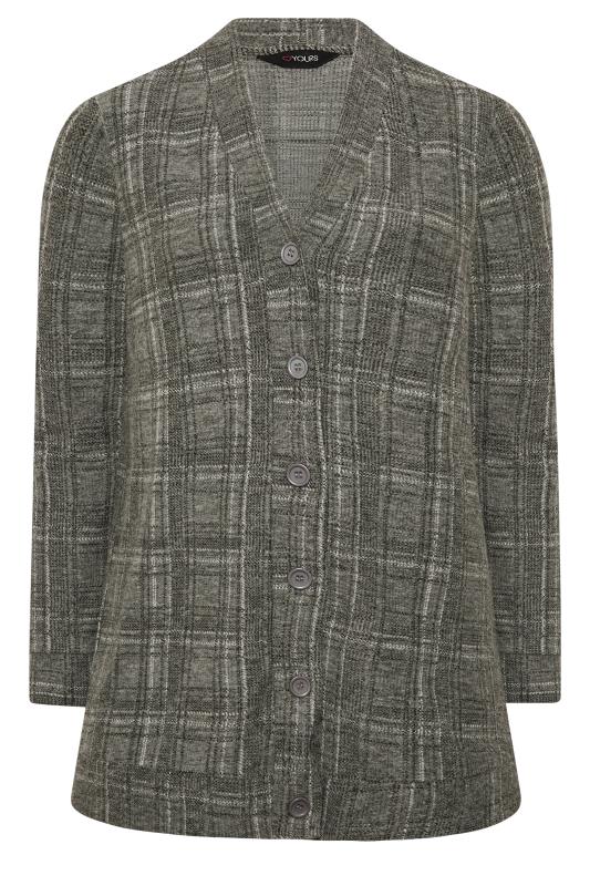 Curve Grey Check Button Soft Touch Cardigan 7