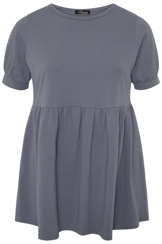 LIMITED COLLECTION Grey Cotton Smock Top_F.jpg