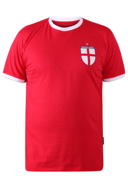 D555 Big & Tall Red England Football T-Shirt | BadRhino 3