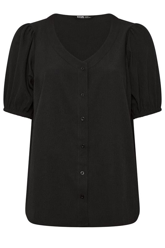 YOURS Plus Size Black Textured Blouse | Yours Clothing 5
