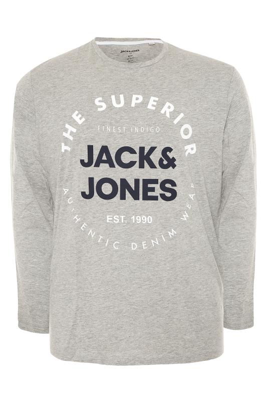 JACK & JONES Grey Herro Long Sleeve T-Shirt_F.jpg