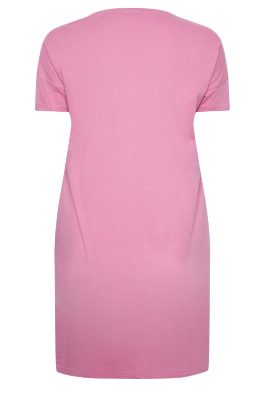 YOURS Curve Plus Size Pink 'Chill Out' Slogan Nightdress | Yours Clothing  6