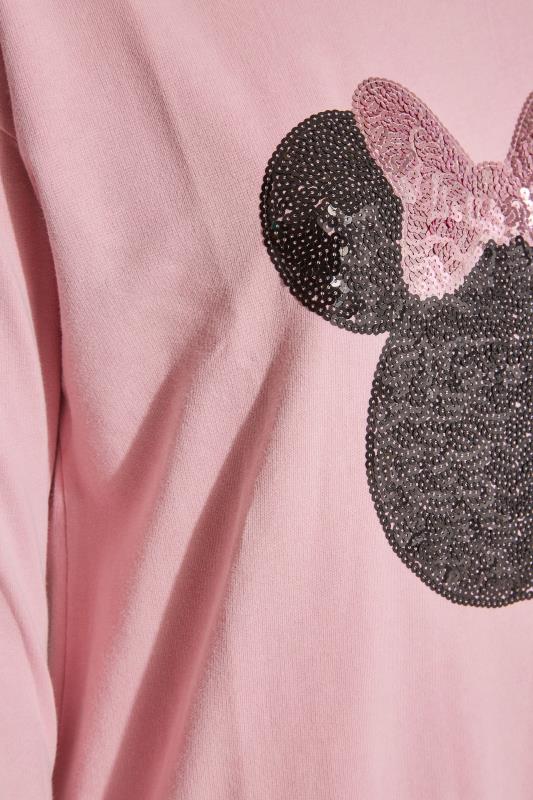 DISNEY Plus Size Pink Minnie Mouse Sequin Sweatshirt | Yours Clothing 5