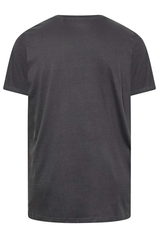 BadRhino Big & Tall Grey Colour Block Stripe T-Shirt | BadRhino 4