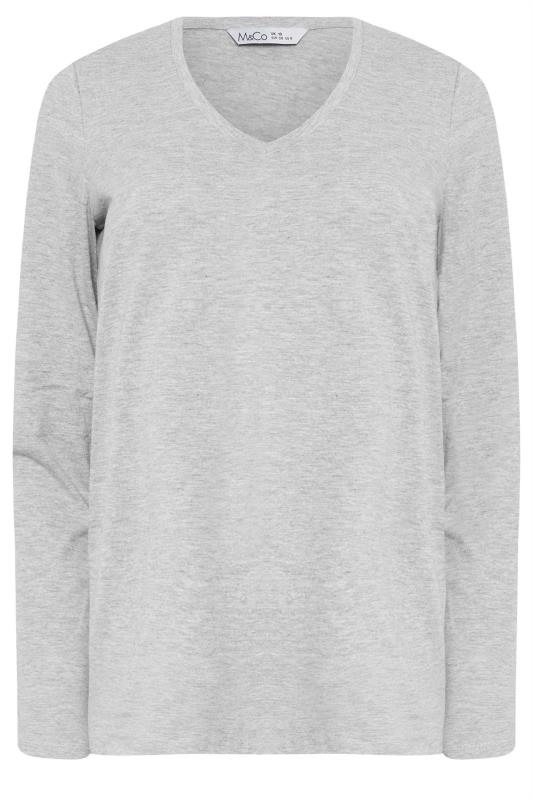 M&Co 2 PACK Grey & Black V-Neck Long Sleeve T-Shirts | M&Co 9
