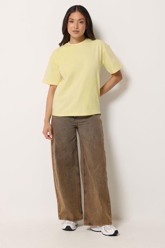PixieGirl Petite Women's Lemon Yellow Paisley Cotton T-Shirt | PixieGirl 1