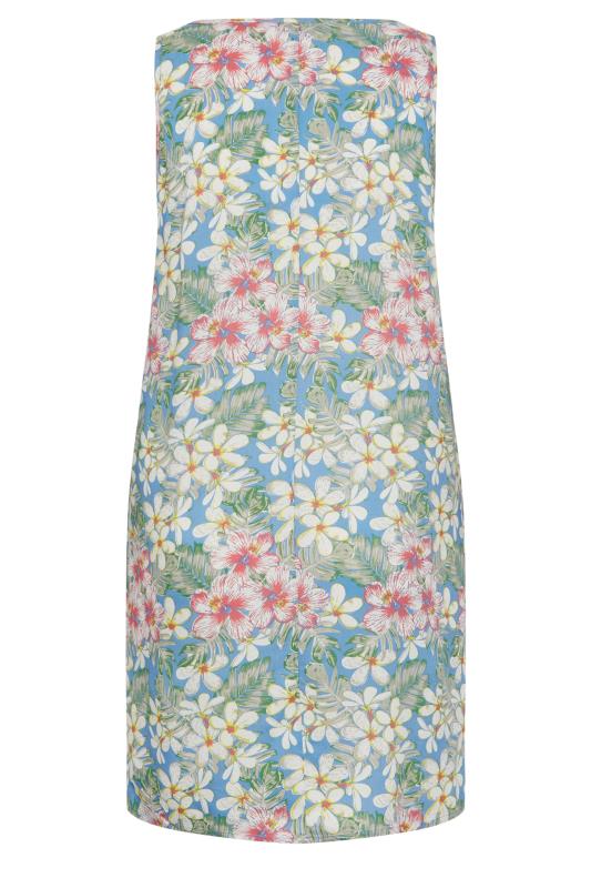YOURS Plus Size Blue Tropical Print Pocket Dress | Yours Clothing 7