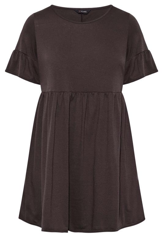 Curve Brown Short Sleeve Tunic Dress | Yours Clothing 6