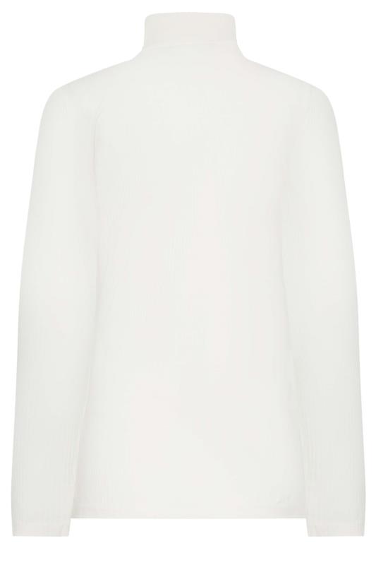 LTS Tall White Ribbed Roll Neck Top | Long Tall Sally 7