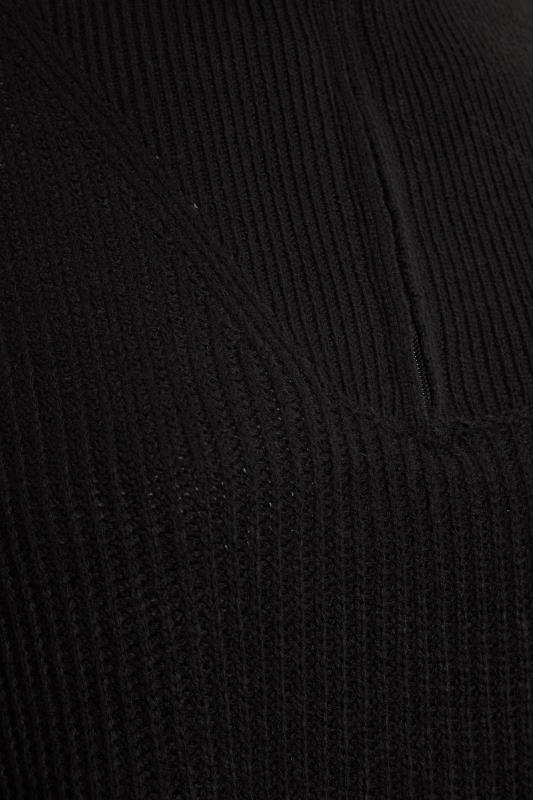Plus Size Curve Black Quarter Zip Knitted Jumper | Yours Clothing 5