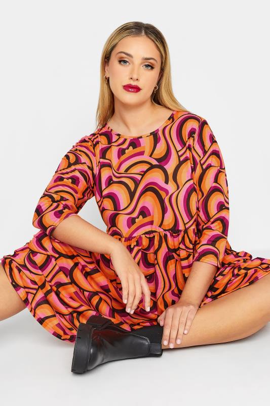 LIMITED COLLECTION Plus Size Orange Swirl Print Dress | Yours Clothing  4