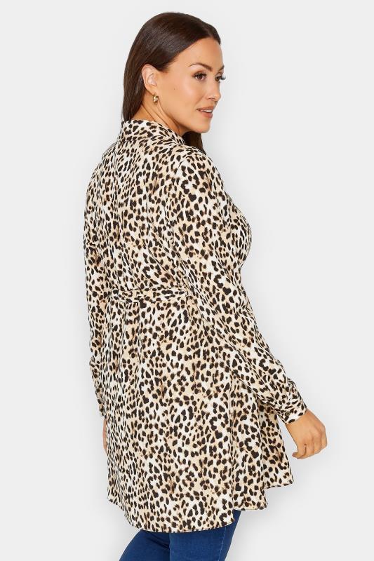 M&Co Brown Leopard Print Tie Waist Tunic Shirt | M&Co 3