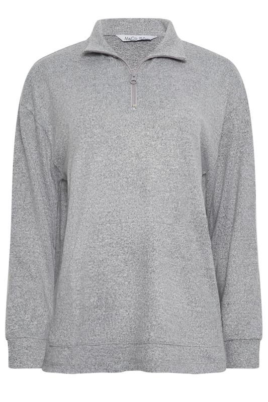M&Co Grey Soft Touch Zip Lounge Top | M&Co 5