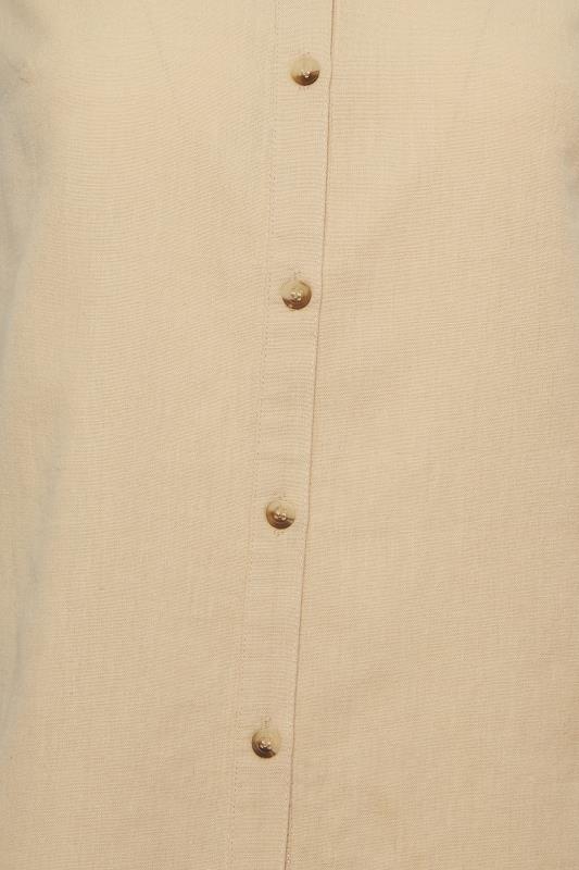 Petite Stone Brown Linen Blend Sleeveless Shirt | PixieGirl 6