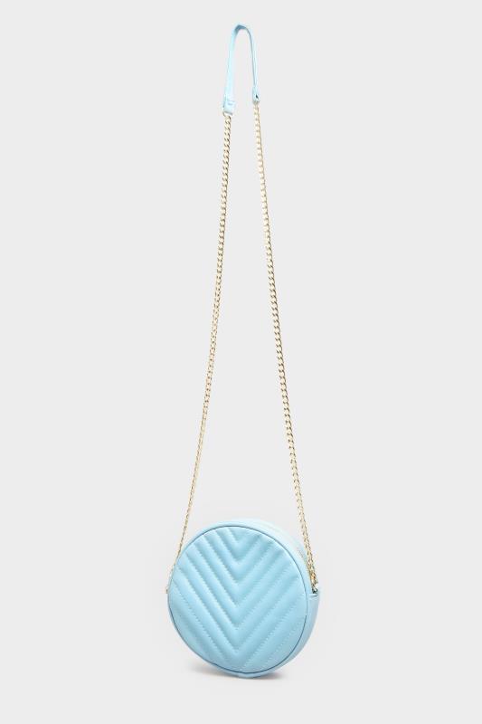 Blue Quilted Circle Chain Bag 3