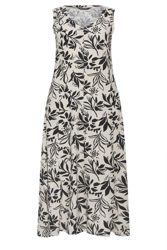 M&Co White Leaf Print Linen Midi Dress | M&Co 6