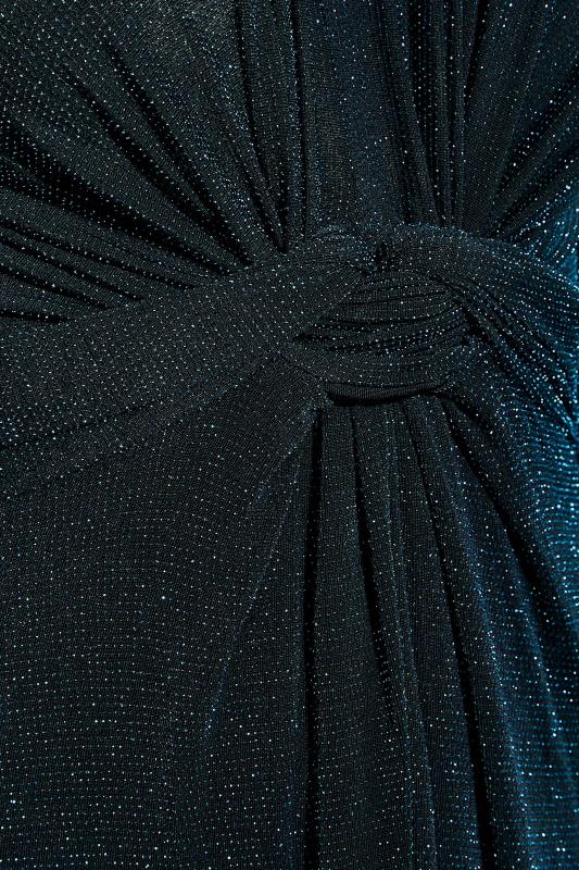 YOURS LONDON Curve Black & Blue Glitter Maxi Dress 5