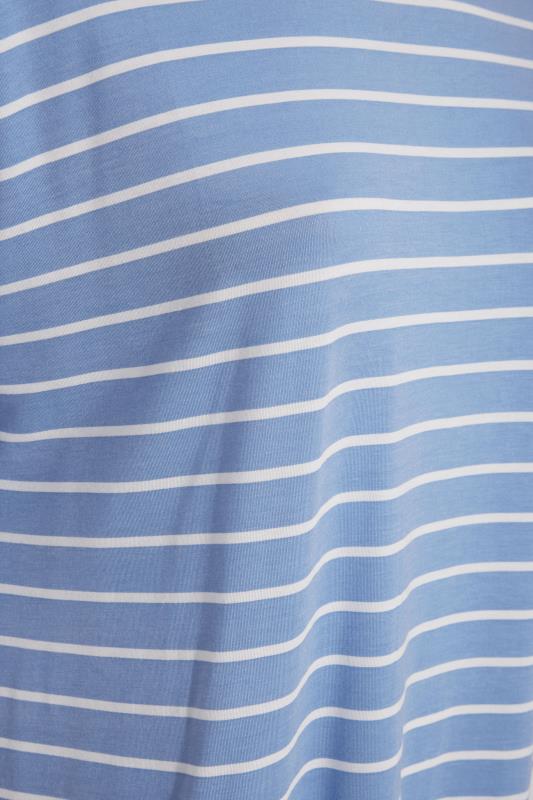 LIMITED COLLECTION Plus Size Blue & White Stripe Oversized T-Shirt | Yours Clothing  5