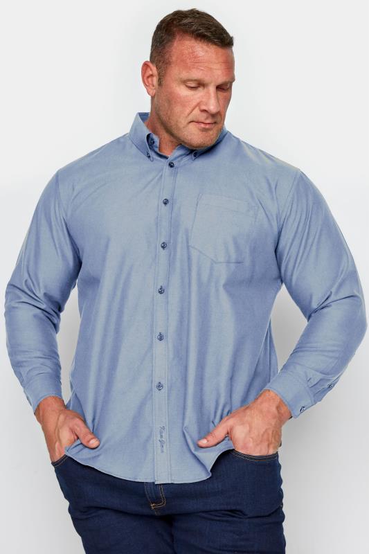 KAM Big & Tall Blue Oxford Long Sleeve Shirt | BadRhino 1