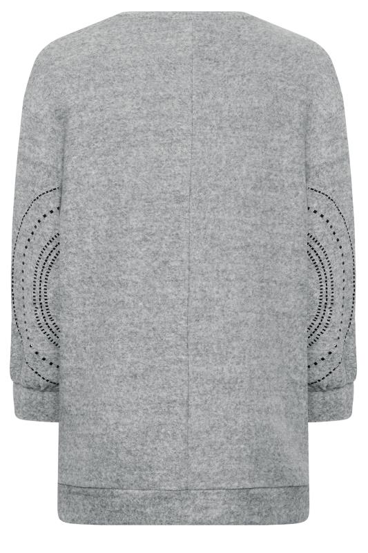 YOURS LUXURY Plus Size Curve Grey Sequin Embellished Jumper | Yours Clothing 8