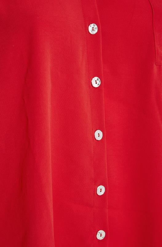 Curve Red Button Through Shirt 5