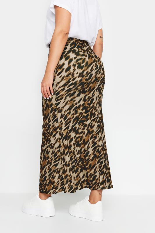LIMITED COLLECTION Plus Size Natural Brown Leopard Print Maxi Skirt | Yours Clothing  4