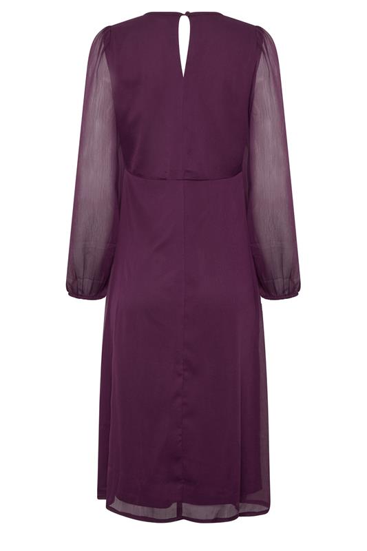 M&Co Berry Purple Long Sleeve Chiffon Dress | M&Co 6