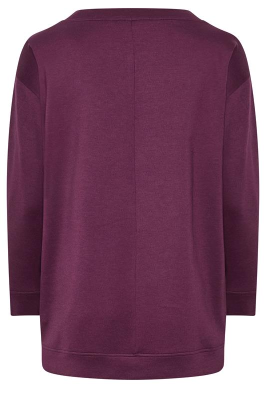 EVANS Plus Size Berry Red Luxe Zip Detail Sweatshirt | Evans  6