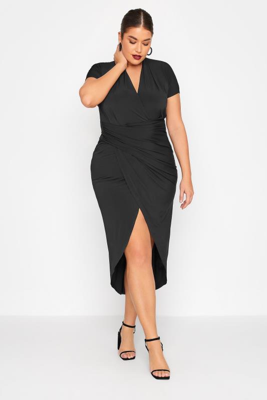 LTS Tall Women's Black Wrap Dress | Long Tall Sally 3