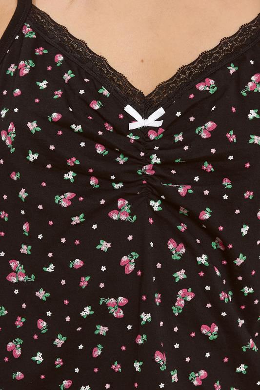 LTS Tall Women's Black Ditsy Floral & Berry Cotton Pyjama Set | Long Tall Sally 4